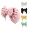 PEECABE 5-Pack Cotton Baby Girl Hat Bow Beanie Cap for