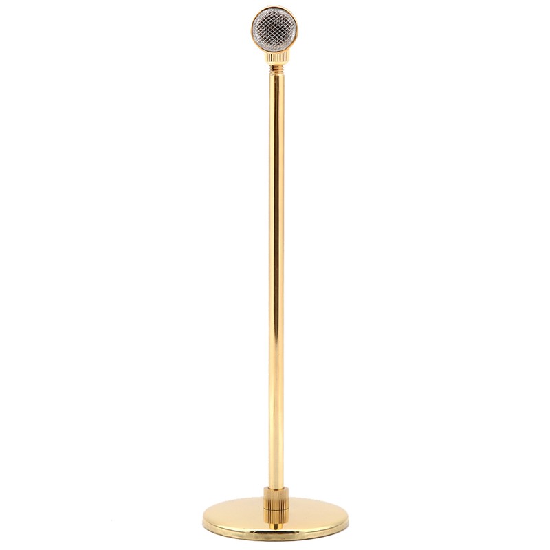 Copper Gold plated Microphone Model Microphone Crafts Ornaments Musical Instrument