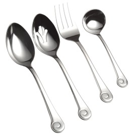 Ginkgo International Sanibel Surf 4-Piece Stainless Steel Hostess Serving Set