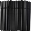 ALINK 100-Pack Black Flexible Drinking Straws, Plastic Disposable Bendy Straws