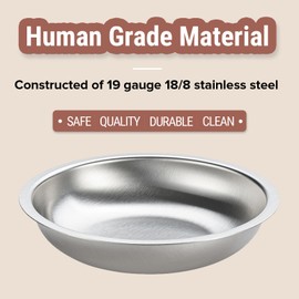 PEDAY 18/8 Stainless Steel Cat Bowls, Whisker Friendly, Human Grade, Dishwasher Safe, Easy to Clean, Pack of 2, Each Holds 2.3 Cup