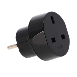 LED Universum Travel Adaptor for UK England Cyprus Hong Kong V.A.Emirate Plug (Type G) to Earthing Contact/Euro Socket (Type F) - Black | Travel Plug Socket Adapter 1508530