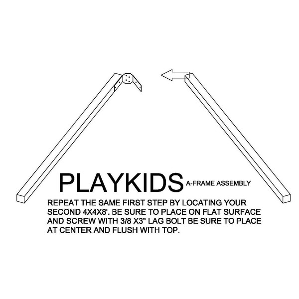 Playkids A Frame Bracket - 1/8" Thick - Commercial Grade, Galvanized Powder Coated