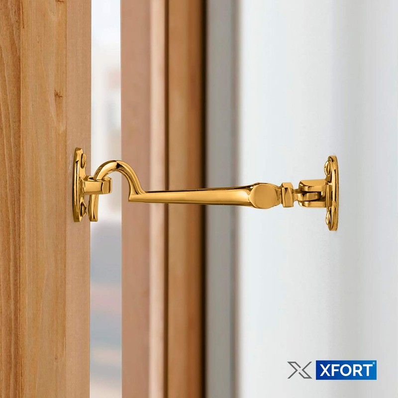 XFORT Polished Brass Cabin Hook Gate Latch Door Latch Door