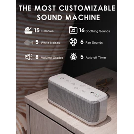 OnLyee White Noise Machine for Office Privacy & Noise Canceling, USB Rechargeable Sound Machine for Sleeping Adults, 42 Soothing Sounds, Lullabies, Fan Sounds, Auto-Off Timer – Ideal for Sleep & Focus