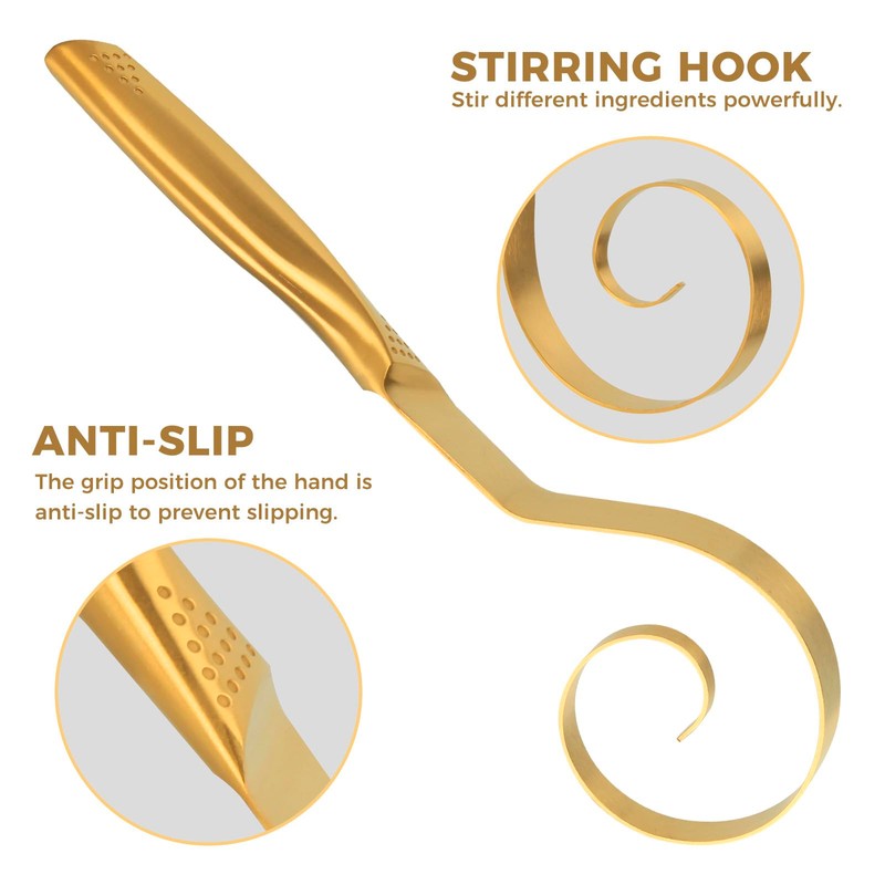 Snailhouse Danish Dough Whisk, Stainless Steel Bread Dough Mixer Wisk