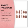 SINHOT Almond Press on Nails - Medium Fake Nails, Glossy