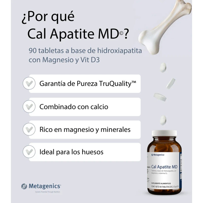 Cal Apatite Suplemento Hidroxiapatita Magnesio 90tabs Sabor