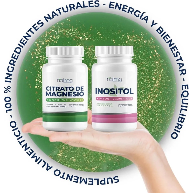 Citrato De Magnesio E Inositol 500mg - 100 Cáps. Por
