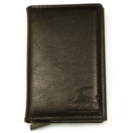 WAVEPIRATE® Stucco Black Wallet Slim Wallet with RFID Protection - Credit Card Banknote Protection Men, black, rfid wallet