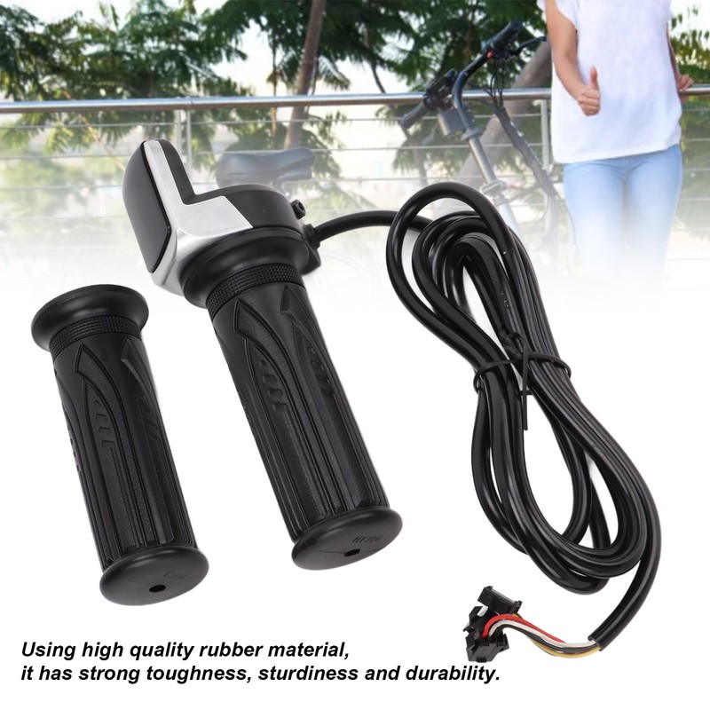1 Pair Handlebar Throttle Grip Universal LED Display Wire Twist