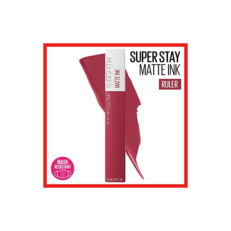 Labial líquido indeleble Matte Ink Maybelline, tono 80 ruler +