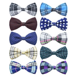 PET SHOW 10 Pack Pet Big Dogs Collar Embellishment Attachment Bow Ties for Medium Large Dogs Collar Charms Accessories Slides Bowties for Birthday Wedding Parties Assorted A Style Assorted B Styles