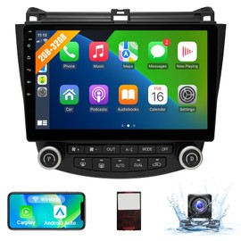 Leadfan Car Stereo Radio Support Wireless CarPlay & Android Auto for Honda Accord 7th 2003 2004 2005 2006 2007, 10.1 Inch IPS Touch Screen Bluetooth Car Stereo with GPS Navigation WiFi Backup Camera