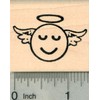 Angel Emoji Rubber Stamp, Emoticon, Smiley