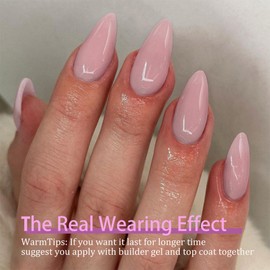 SXVME Soft Gel Nail Tips Medium Almond Gel X Nails, 300Pcs Pre-applied Tip Primer Gel X Nail Tips, Natural Pink Colored Gel Tips Acrylic Fake Nails Extensions False Nails Press ons for Easy DIY