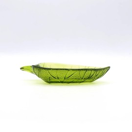 Tomo Corporation Glass Leaf Plate, Lime Green