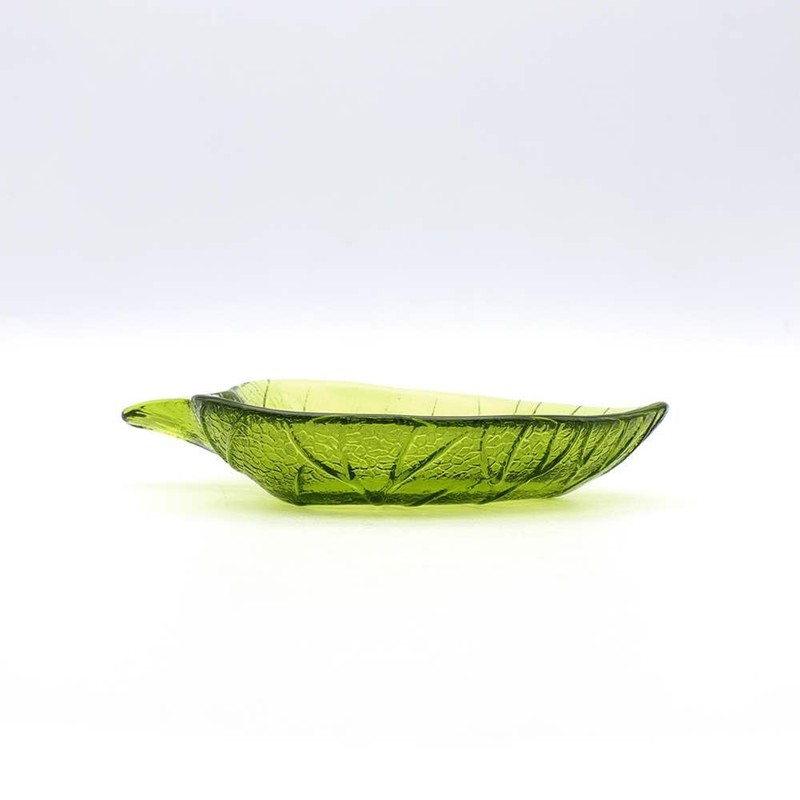 Tomo Corporation Glass Leaf Plate, Lime Green