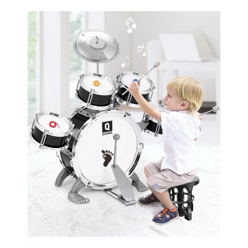 TOYGAGADE Batería Niños Banco Baquetas Platillo Bombo Musicales Toygagade