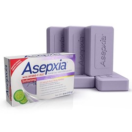 Asepxia Acne Treatment Softening Bar Soap | 2% Salicylic Acid Cleanser, Wash away Oil & Impurities, Soothes with Cucumber Extract, Daily Use, Refreshes Skin, Face Wash, 4 Oz, 5-Pack
