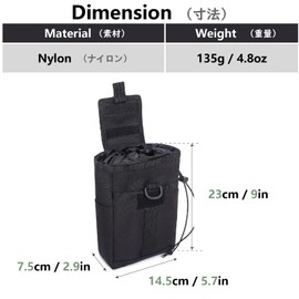 JEELAD Pouch Organizer Large Recycling Bag Molle Dump Pouch Tactical Tool Bag for Outdoor Hiking Camping (B - Green)