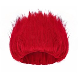 Short Red Wig Men Spiky Headband Light Red Cosplay Wigs Funny Wigs