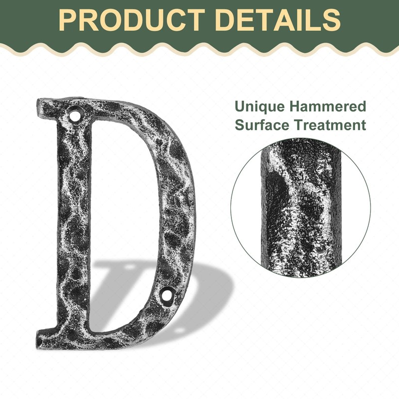 sourcing map House Address Letter, 4.9 Inch Cast Iron Vintage