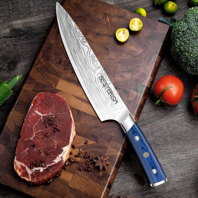 BESTERiSA Chef Knife,8 Inch Professional Chef Knife German Stainless Steel,Ultra