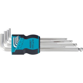 Hazet 2105LG/9H 9 Piece Metric Ball End Hex L-key Long Set in Holder