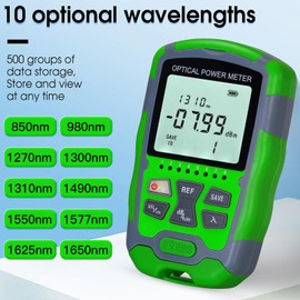 A-M70 VFL Visual Fault Locator 30KM & OPM Portable Optical Power Meter (FC/SC/ST) & RJ45 Network Test Portable Fiber Optic Tester ‑70 to +10 1pc FC to LC Adapter