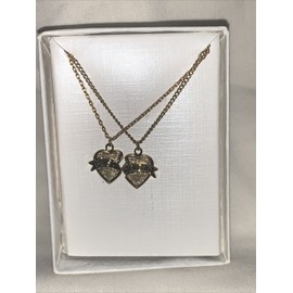 Unbranded JEWELRY for CHILD & 18" DOLL American Set of 2 Matching Gold Necklaces w Hearts