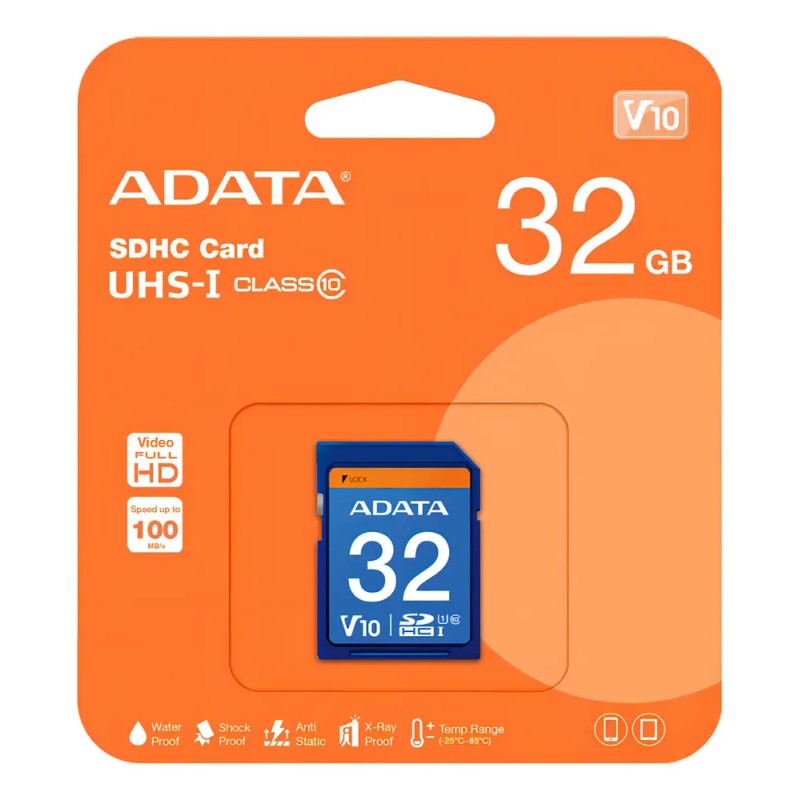 Adata Memoria Sd 32gb Uhs-i Clase 10 Celulares 50mb/s