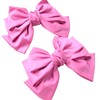 Prettyou Satin Fabric Hairbow Clip Barrettes，Large, layered bow with a