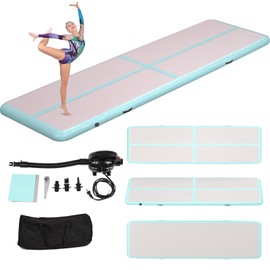 10 Ft Inflatable Air Gymnastics Mat 4 Inches Thick Tumbling mat with Electric Pump,Air Tumble Track Mat for Home Use/Training/Cheerleading/Park/Water/Yoga
