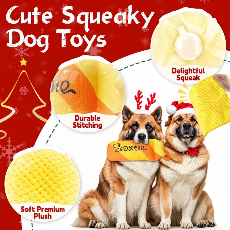 Zeaxuie 12 Pack Long-Lasting Heavy Various Dog Chew Toys Pack
