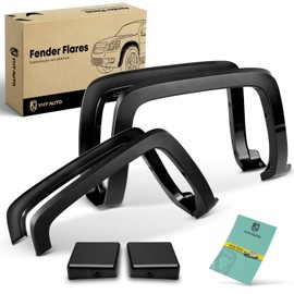 YHTAUTO OE Factory Style Fender Flares w/Hardware Kit Replacement for Chevy Silverado 1500 2014-2018, Silverado 2500 HD/3500 HD 2015-2019, Shiny Black, Set of 4, Front & Rear