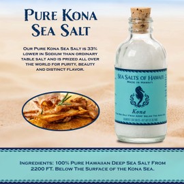 Sea Salts of Hawaii Sea Salts Of Hawaii Pure Kona Deep Sea Salt Hawaiian Sea Salt, 3.5 Ounce Bottle - Made in Hawaii