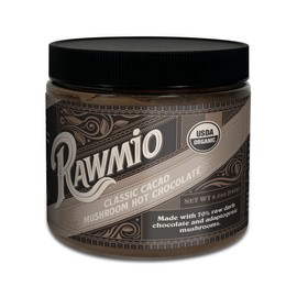 Rawmio Organic Classic Cacao Mushroom Hot Chocolate - Vegan, Kosher, Low-Fat and Gluten-Free | Pack of 1 | 8.5 oz