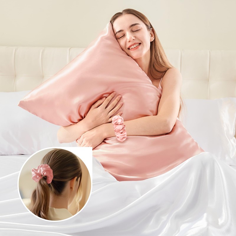 BEDELITE Pack of 2 Satin Cushion Covers 50 x 80