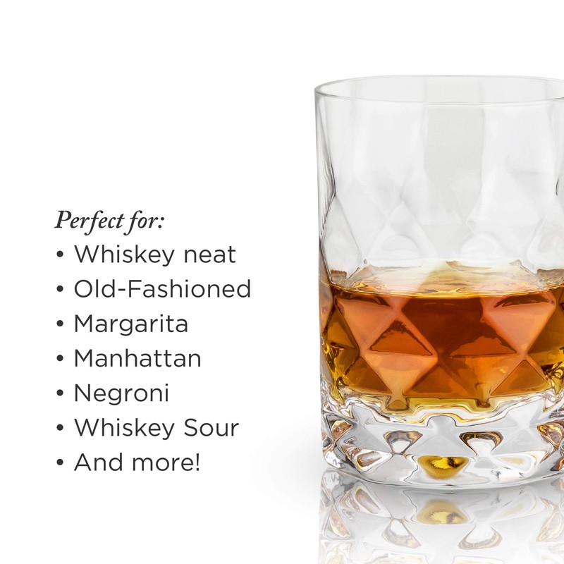 Viski Raye Gem Crystal Tumblers, Set of 2