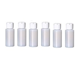 Natural Farms 1 oz Plastic Flip Top Pour Spout Bottles - 6 Pack - for Essential Oils, Perfumes, Lotions