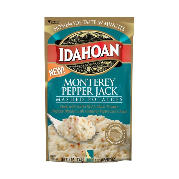 Idahoan Monterey Pepper Jack Mashed Potatoes, 12 Pouches (4 servings each)