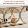 Tribesigns 47.24" Modern Coffee Table with Geometric Metal Legs and