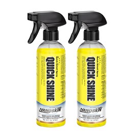 Nanoskin QUICK SHINE Quick Detail Spray 32 Oz. (2x16 Oz) - Car Wax Booster, High-Gloss Detailer, Smudge & Dust Remover, Clay Lubricant for Auto Detailing | For Paint, Glass, Chrome, Wheels, and Trim