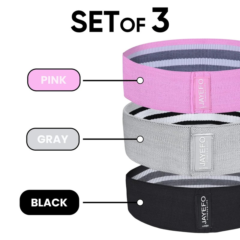 JAYEFO RESISTANCE BANDS - SET of 3 Exercise Bands for