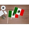50 Pack Mexico Mexican on Stick Flags,Small Mini Hand Held