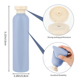 WLLHYF Squeeze Bottles Pack of 2 Refillable Plastic Travel Containers Empty Bottles with Flip Cap Travel Accessories for Shampoo, Creams, Lotion, Conditioner (Pink+Blue, 260 ml)