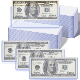 70 Pack Clear Plastic Currency Holder for Bills Money Holder Dollar Bill Protector Waterproof Currency Sleeves for Collectors