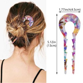 MEISO 4 Pieces U Shaped Hair Pins U Shaped Hair Clip Barrette Hair Clip French Style Hair Bun for Women Girls Hairstyle Accessories