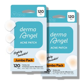 DERMA ANGEL Ultra Invisible Acne Patches for Cystic Acne Treatment Pimple Hydrocolloid Patches - Day and Night Use - UPGRADED (240 Count 3 Sizes)